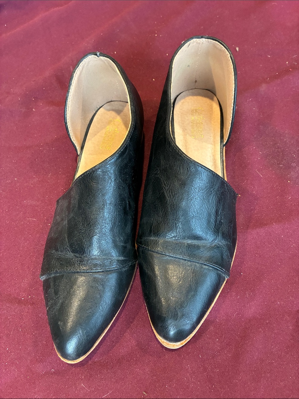 Catherine Black Pointed Toe Slip-On Women's Flats